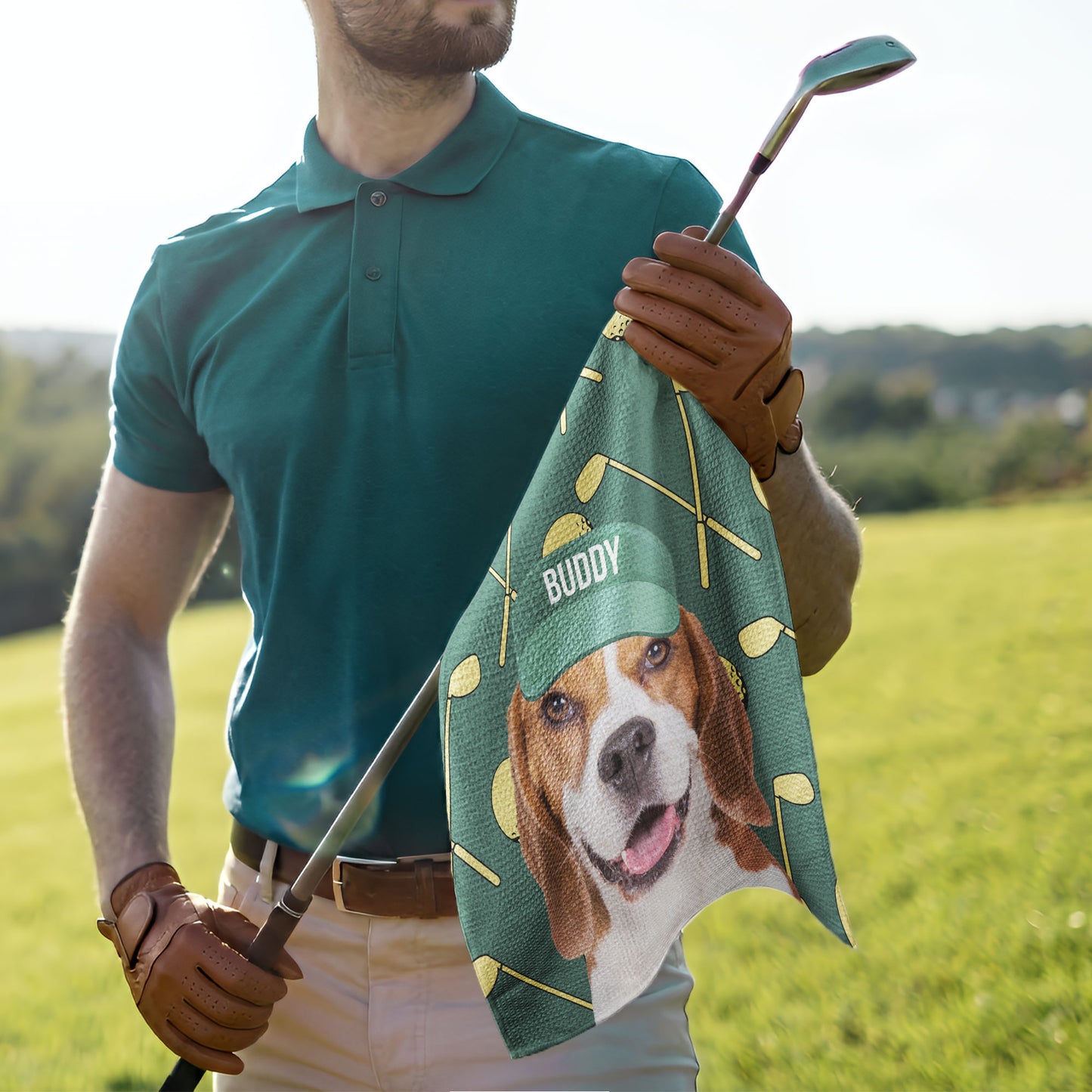 Best Golf Buddy Custom Pet Photo For Golf Lovers, Pet Lovers - Personalized Photo Golf Towel