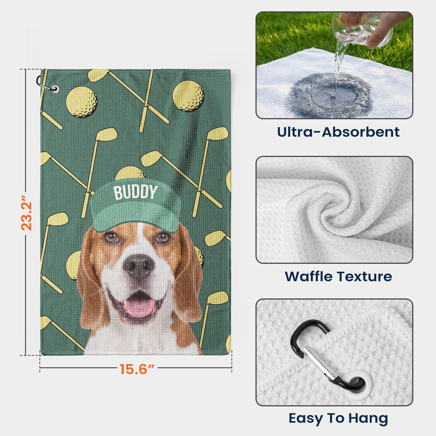 Best Golf Buddy Custom Pet Photo For Golf Lovers, Pet Lovers - Personalized Photo Golf Towel