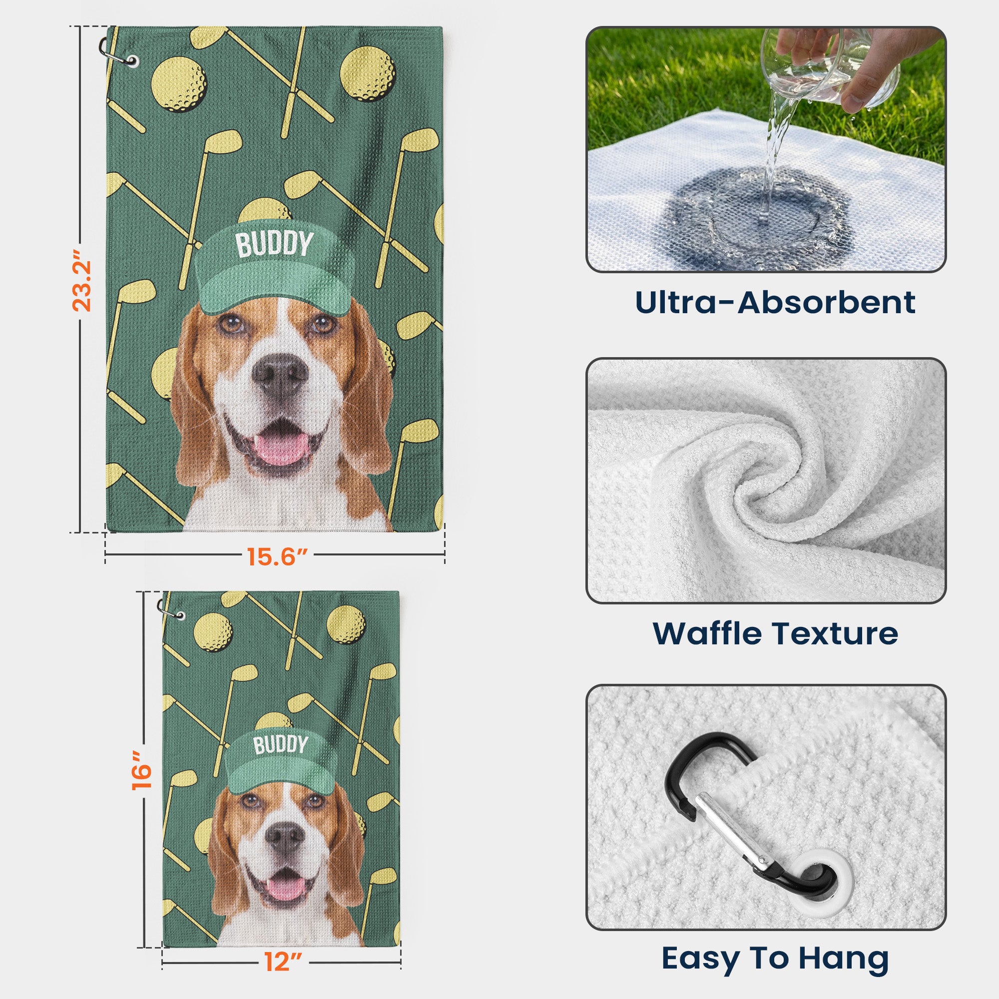 Best Golf Buddy Custom Pet Photo For Golf Lovers, Pet Lovers - Personalized Photo Golf Towel