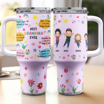 Best Grandma Ever Custom With Kids' Names - Personalized 40oz Tumbler With Straw