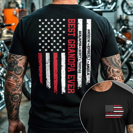 Best Grandpa Ever, Best Dad Ever - Custom With Kids' Names - Personalized Shirt