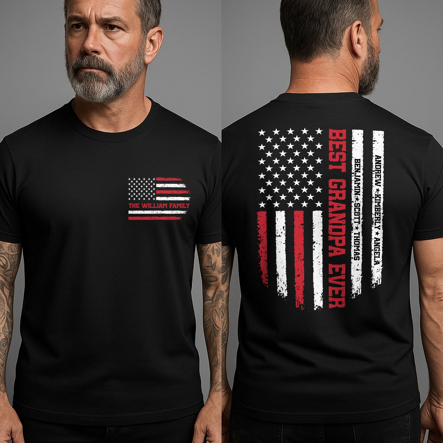 Best Grandpa Ever, Best Dad Ever - Custom With Kids' Names - Personalized Shirt