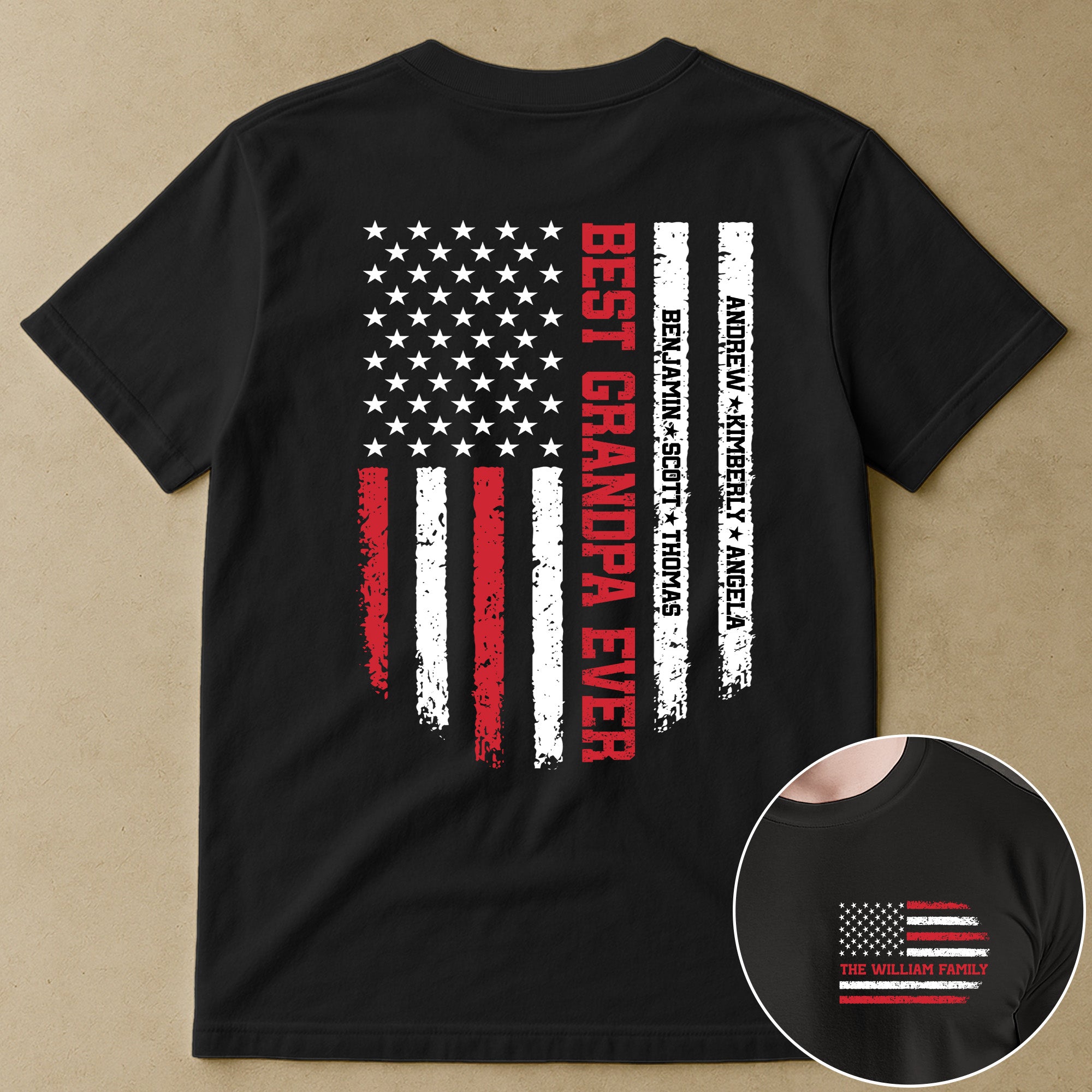 Best Grandpa Ever, Best Dad Ever - Custom With Kids' Names - Personalized Shirt