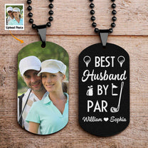 Best Husband By Par - Personalized Photo Dog Tag Necklace