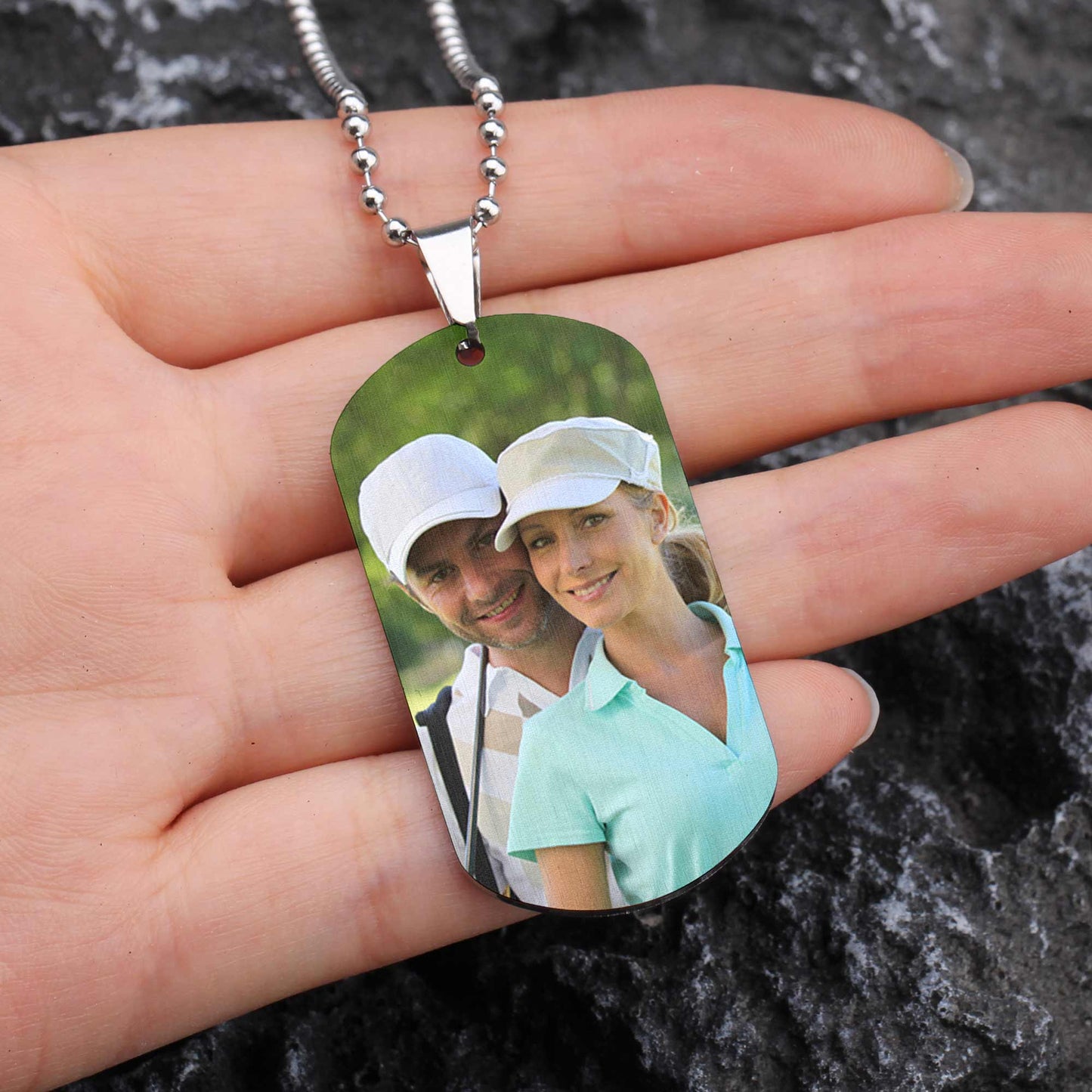 Best Husband By Par - Personalized Photo Dog Tag Necklace