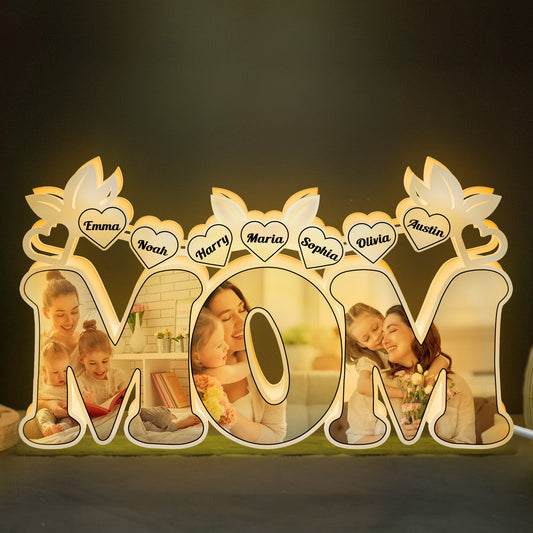 Best Mom Custom Kids Names & Photo Mother's Day - Personalized Photo Light Box