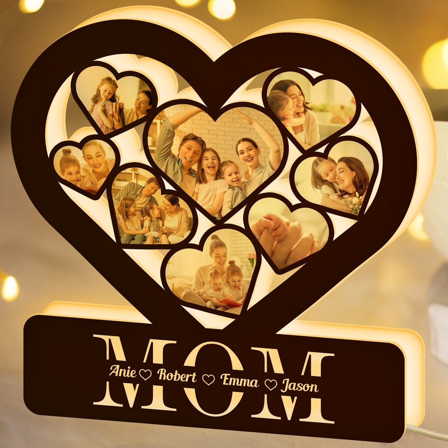 Best Mom Custom Multi Photo Mother's Day - Personalized Light Box