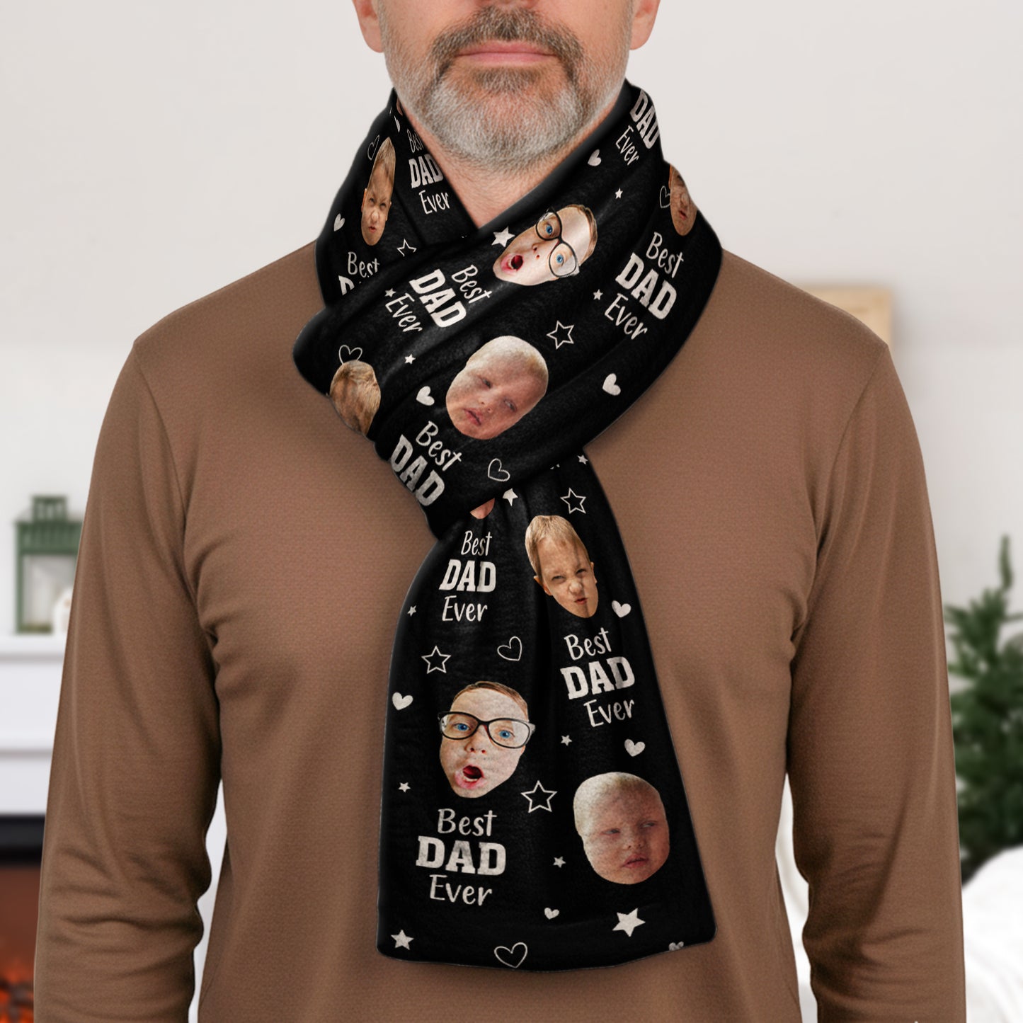 Best Mom Ever Custom Kid Face - Personalized Photo Fleece Scarf