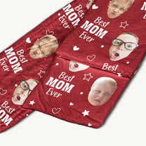 Best Mom Ever Custom Kid Face - Personalized Photo Fleece Scarf