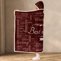 Best Mom Ever Custom Names Blanket - Personalized Wearable Blanket Hoodie