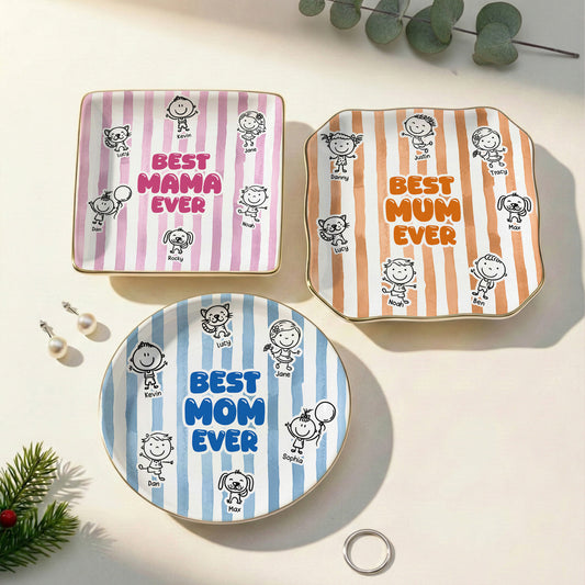 Best Mom Ever Doodle - Personalized Jewelry Dish