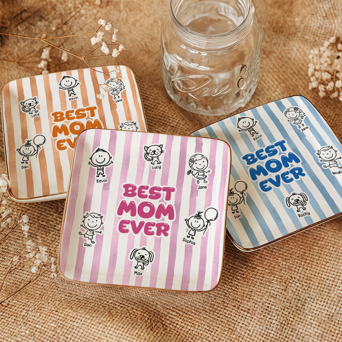 Best Mom Ever Doodle - Personalized Jewelry Dish