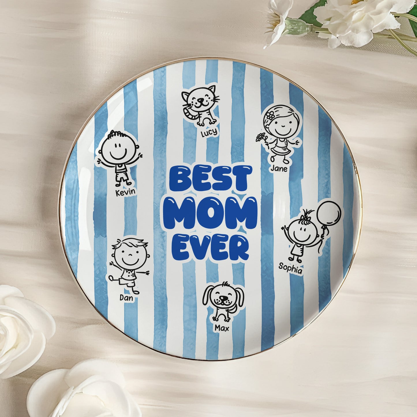 Best Mom Ever Doodle - Personalized Jewelry Dish