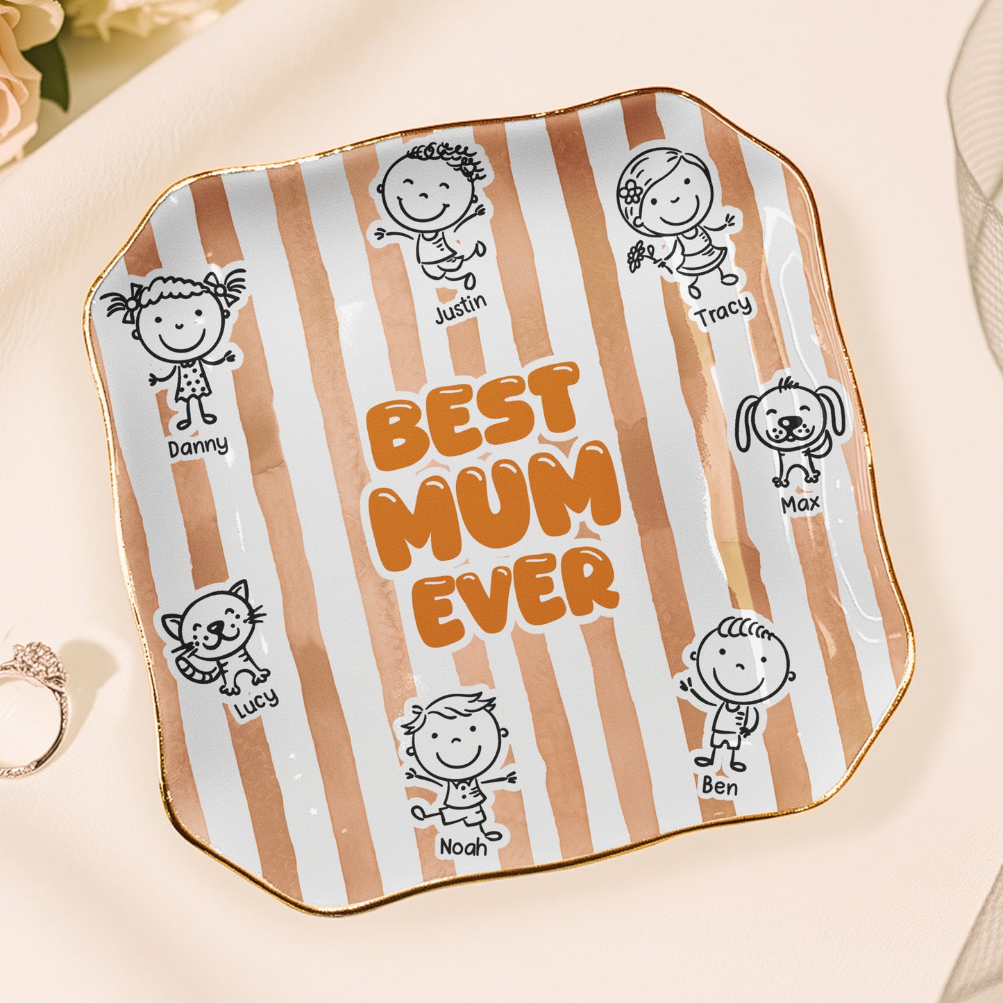 Best Mom Ever Doodle - Personalized Jewelry Dish
