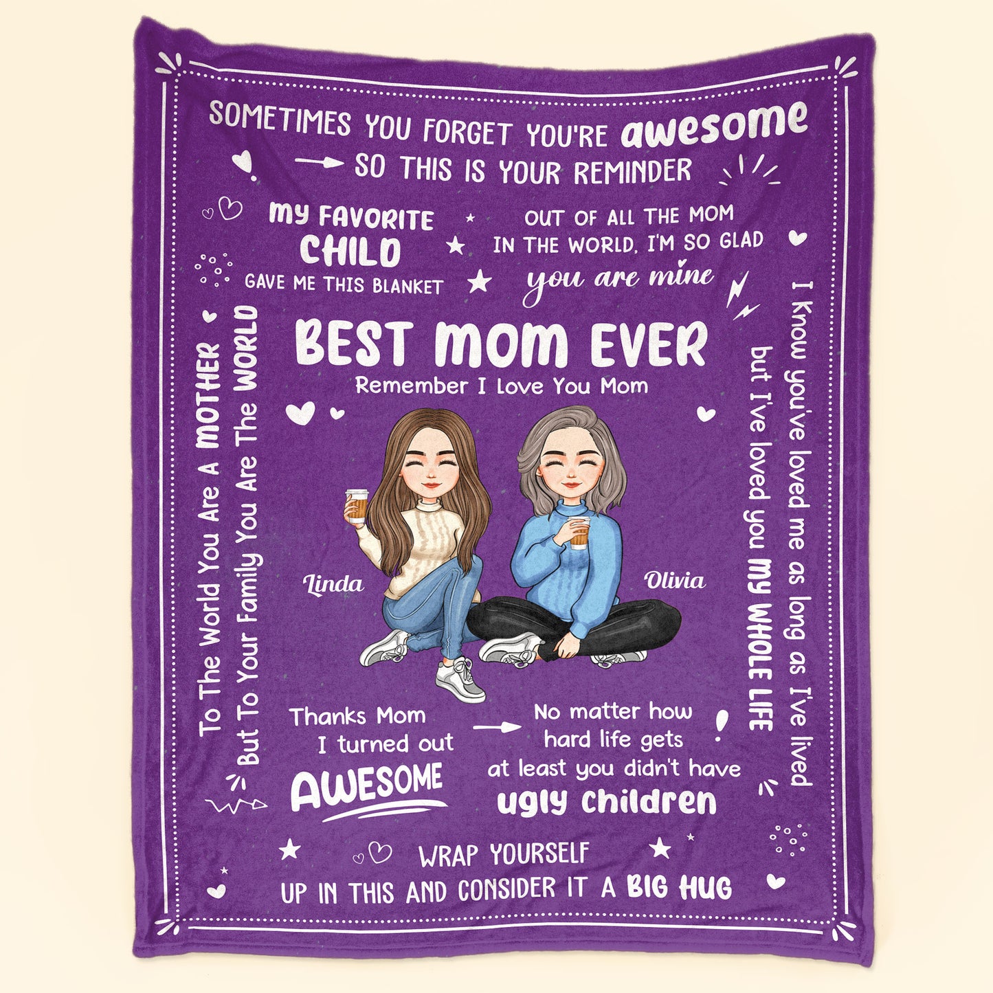 Best Mom Ever Remember We Love You - Personalized Blanket