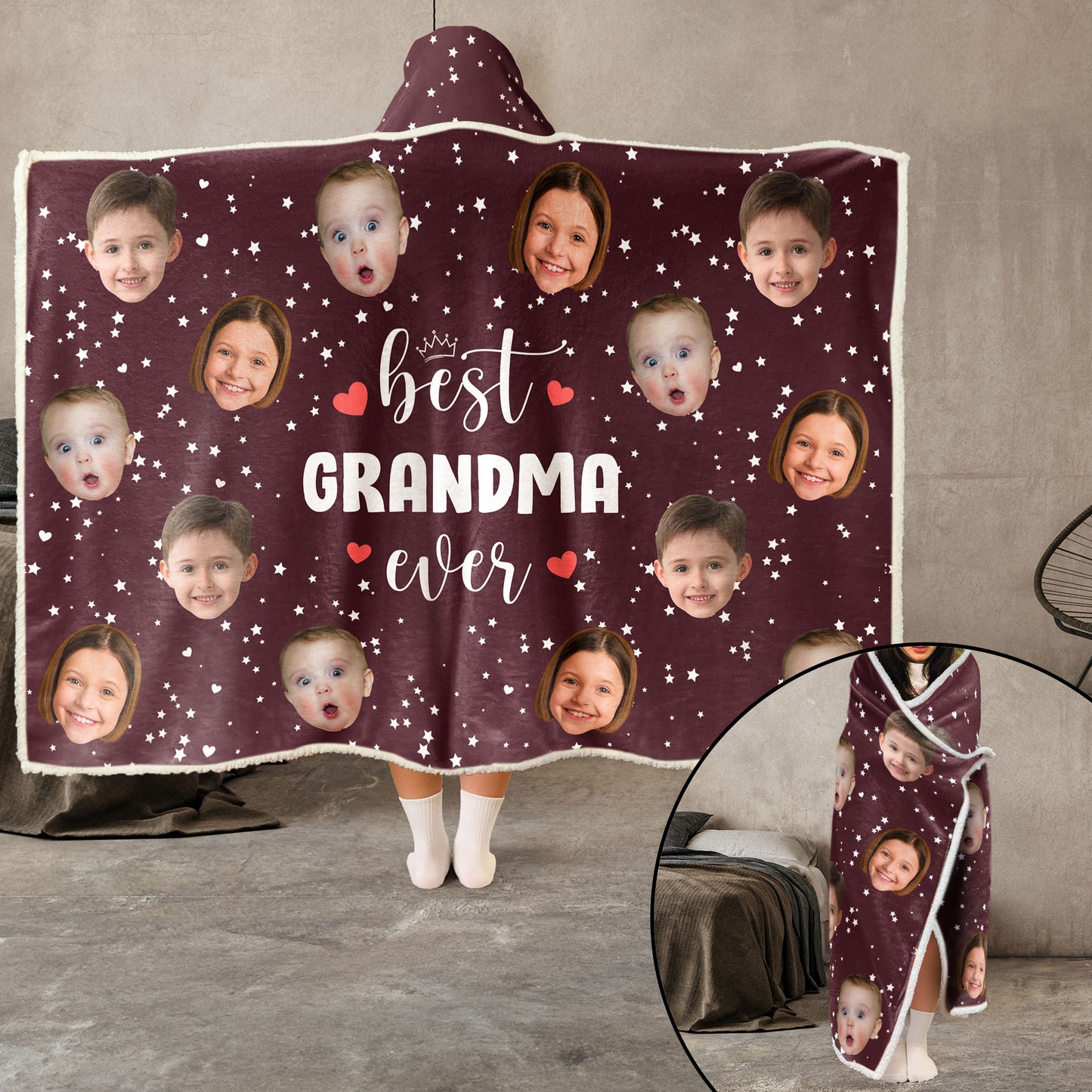 Best Mom Ever, Best Dad Ever - Personalized Photo Wearable Blanket Hoodie