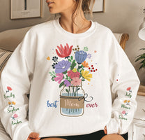 Best Mom, Grandma, Mama Ever Floral Custom Kids' Names - Up To 10 Names -Personalized Sweatshirt