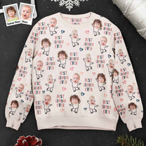 Best Nana Ever Custom Grandkids - Personalized Photo Ugly Sweater