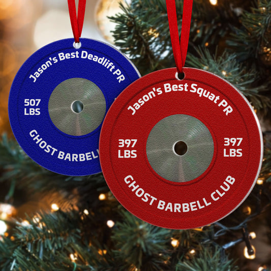[Only available in the U.S] Best PR On Weight Plate - Personalized Aluminum Ornament