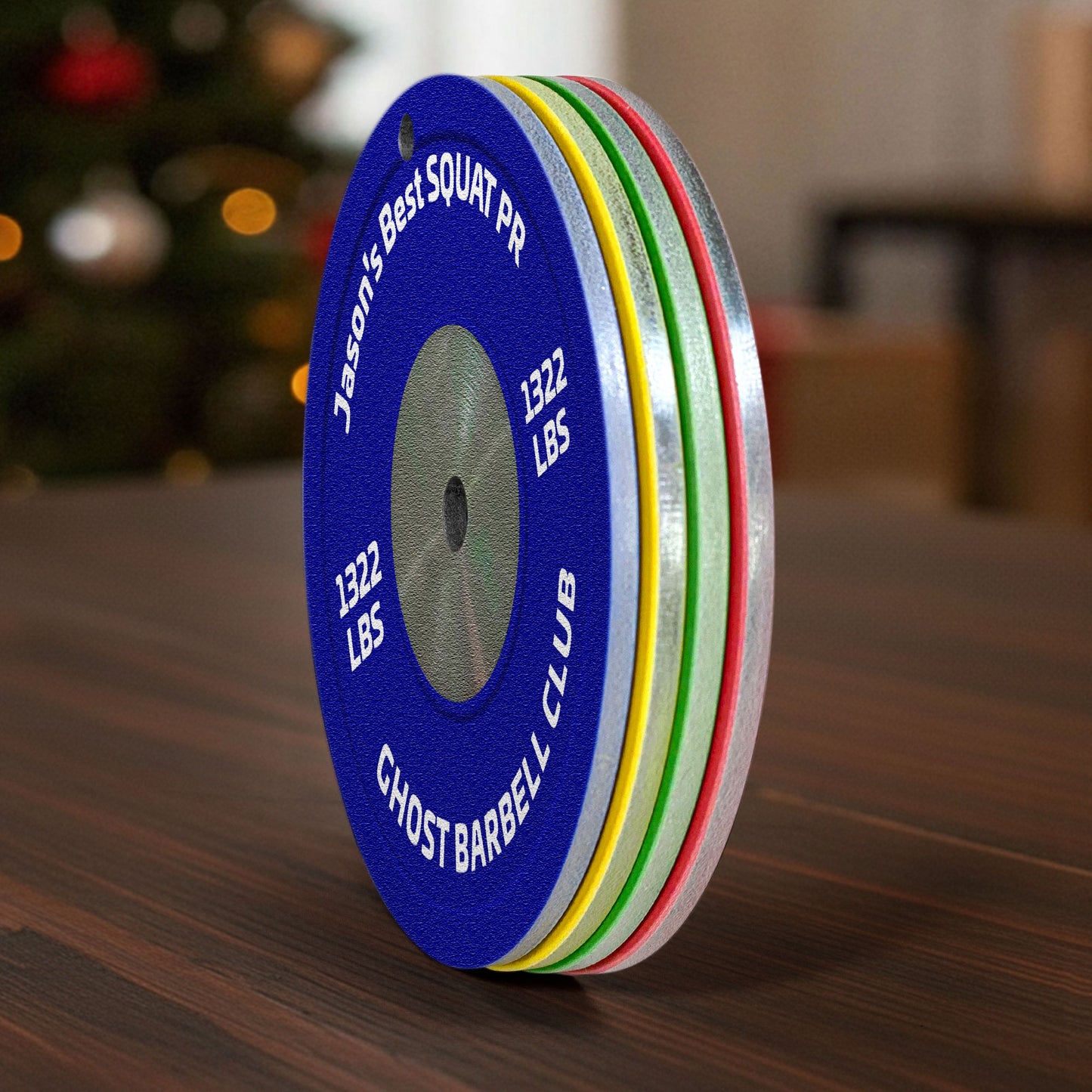 [Only available in the U.S] Best PR On Weight Plate - Personalized Aluminum Ornament