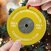[Only available in the U.S] Best PR On Weight Plate - Personalized Aluminum Ornament