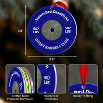 [Only available in the U.S] Best PR On Weight Plate - Personalized Aluminum Ornament