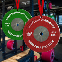 [Only available in the U.S] Best PR On Weight Plate - Personalized Aluminum Ornament