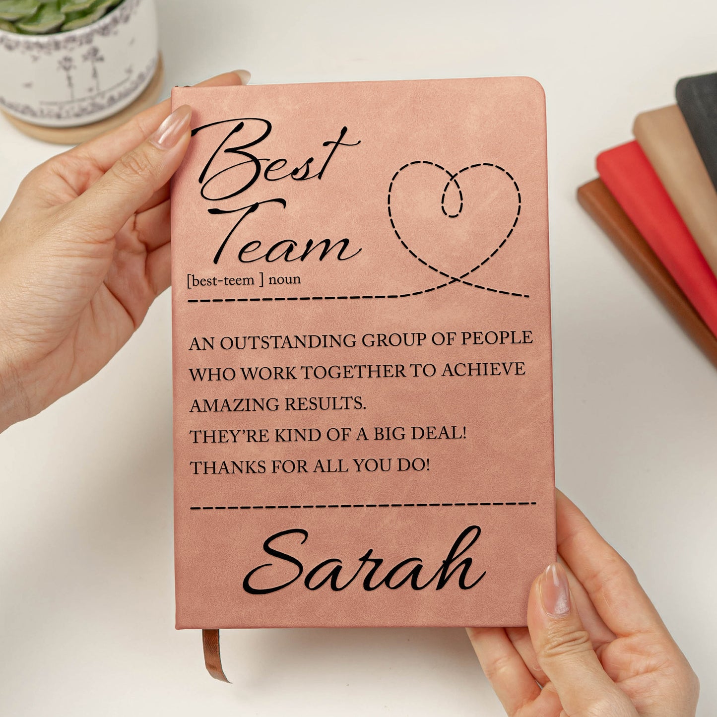 Best Team Bulk Journals Corporate Gift, Appreciation Week, Employee Thank You Gifts For Coworker - Personalized Leather Journal