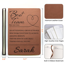 Best Team Bulk Journals Corporate Gift, Appreciation Week, Employee Thank You Gifts For Coworker - Personalized Leather Journal
