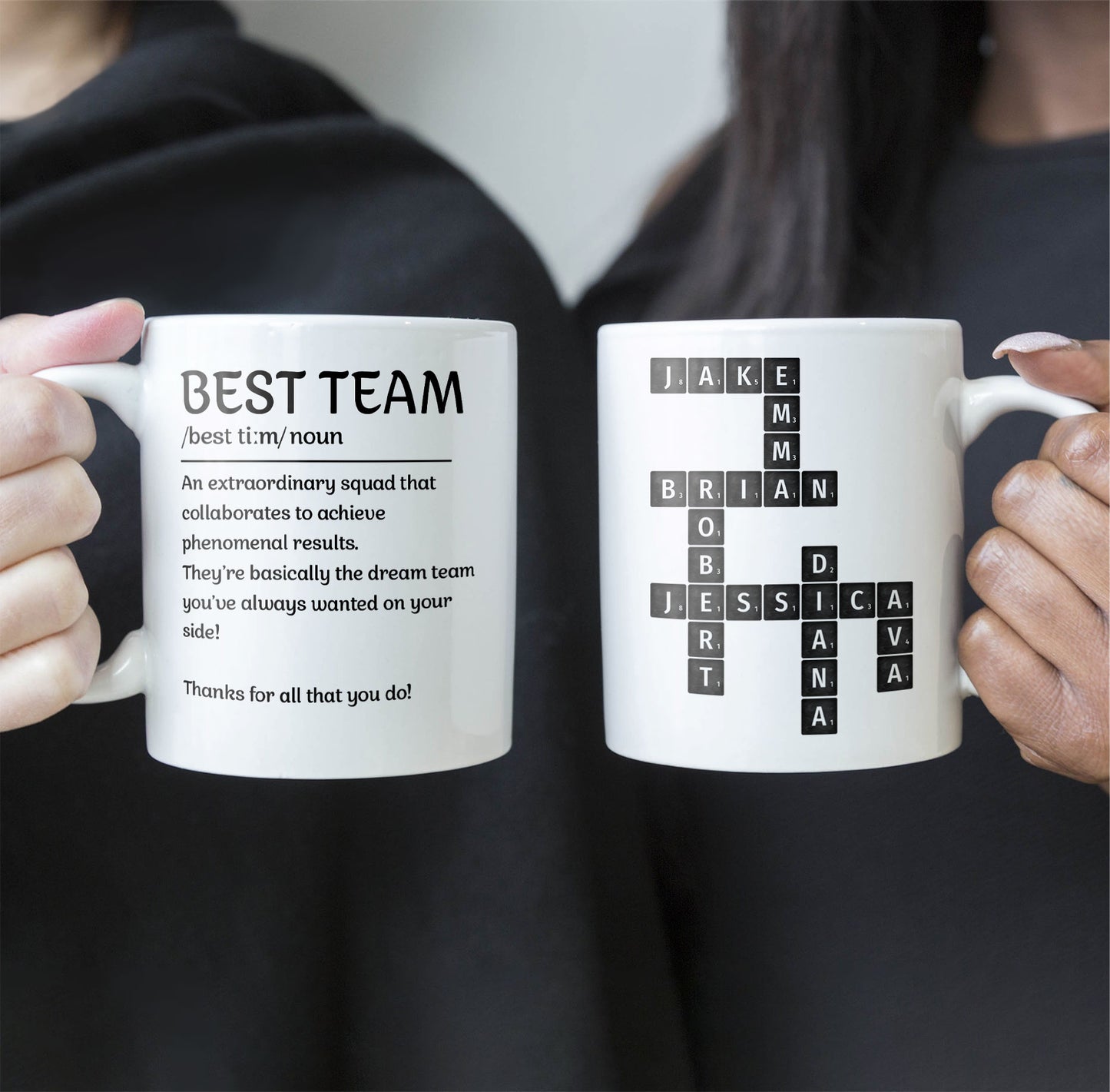 Best Team Coworker Mug Scrabble Custom Name - Personalized Mug