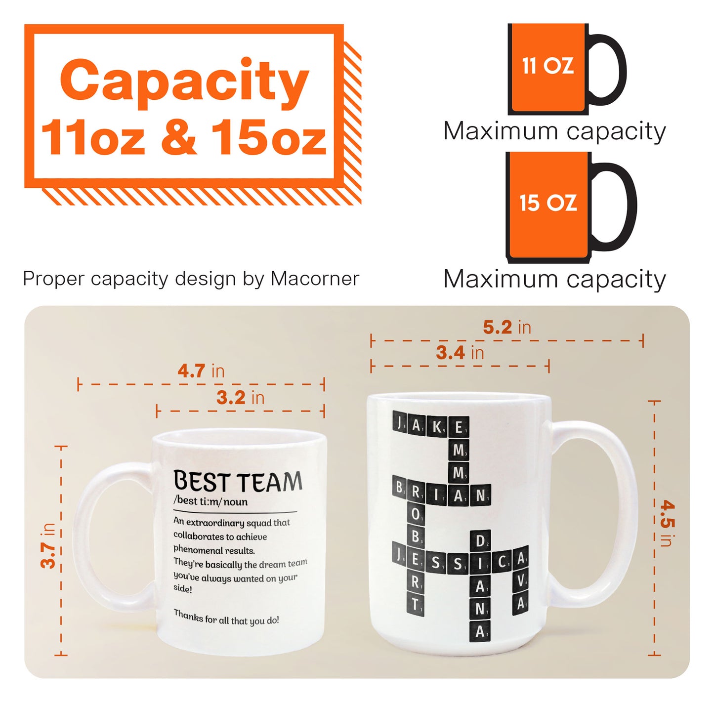 Best Team Coworker Mug Scrabble Custom Name - Personalized Mug