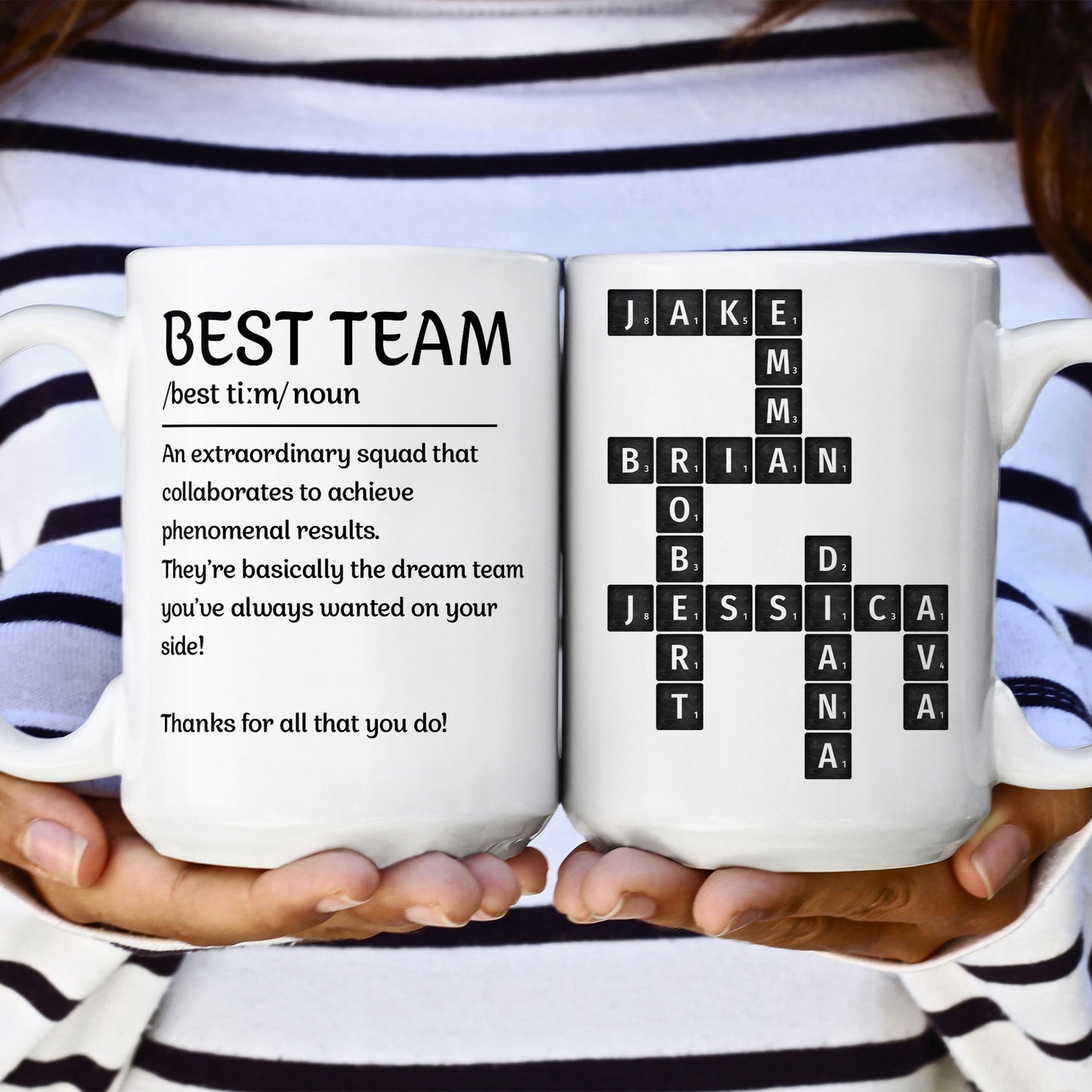 Best Team Coworker Mug Scrabble Custom Name - Personalized Mug