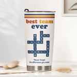 Best Team Ever Custom Name Scrabble Vintage Style - Personalized Tumbler Cup