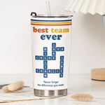 Best Team Ever Custom Name Scrabble Vintage Style - Personalized Tumbler Cup