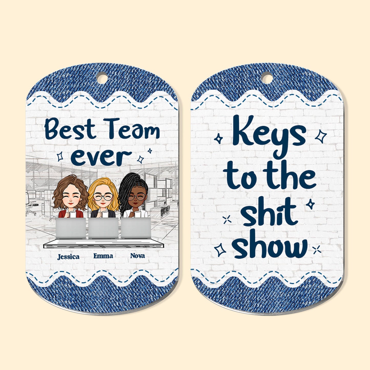 Best Team Ever - Personalized Keychain