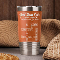 Best Team Ever Scrabble - Personalized 20oz Leather Wrapped Tumbler