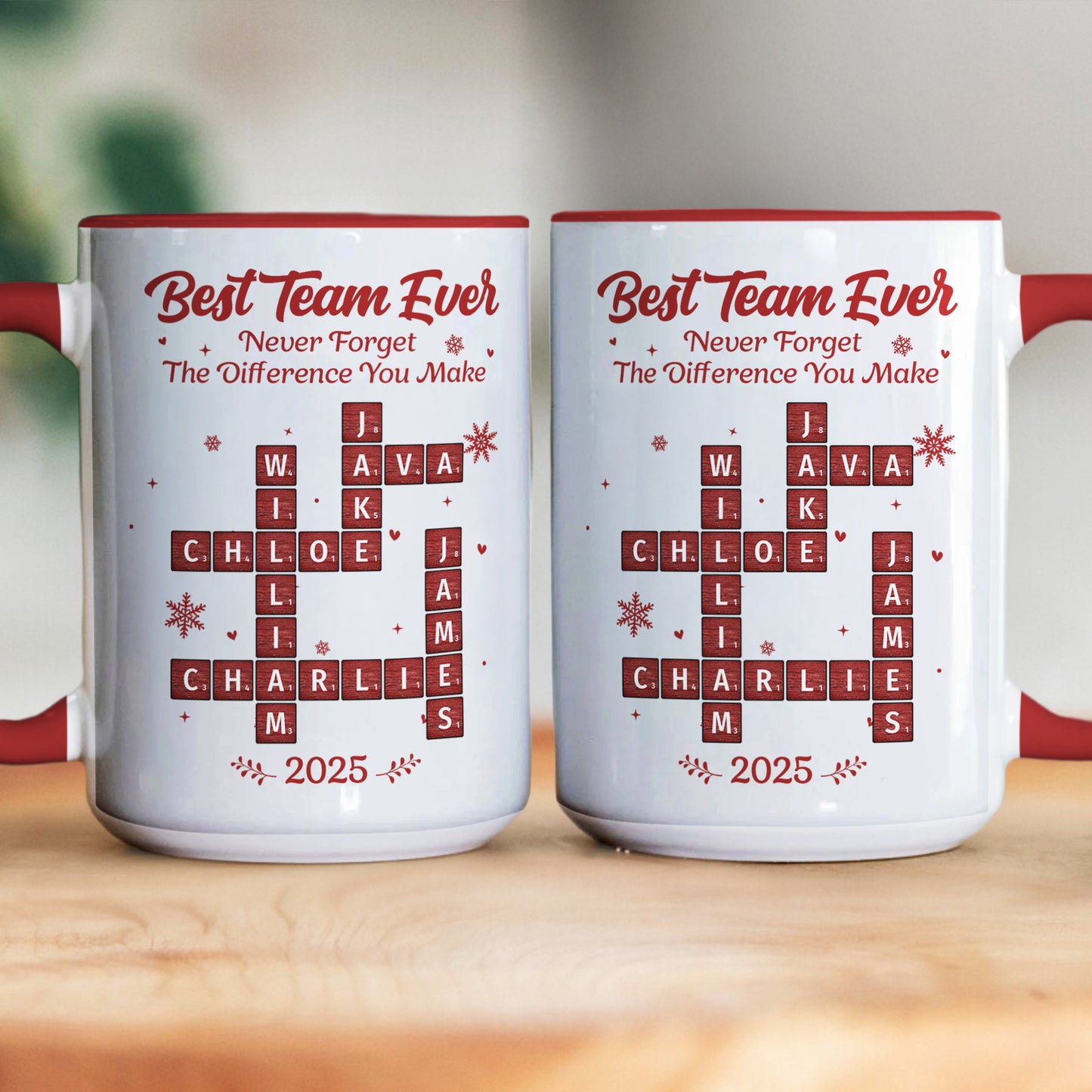 Best Team Ever Scrabble - Personalized Accent Mug