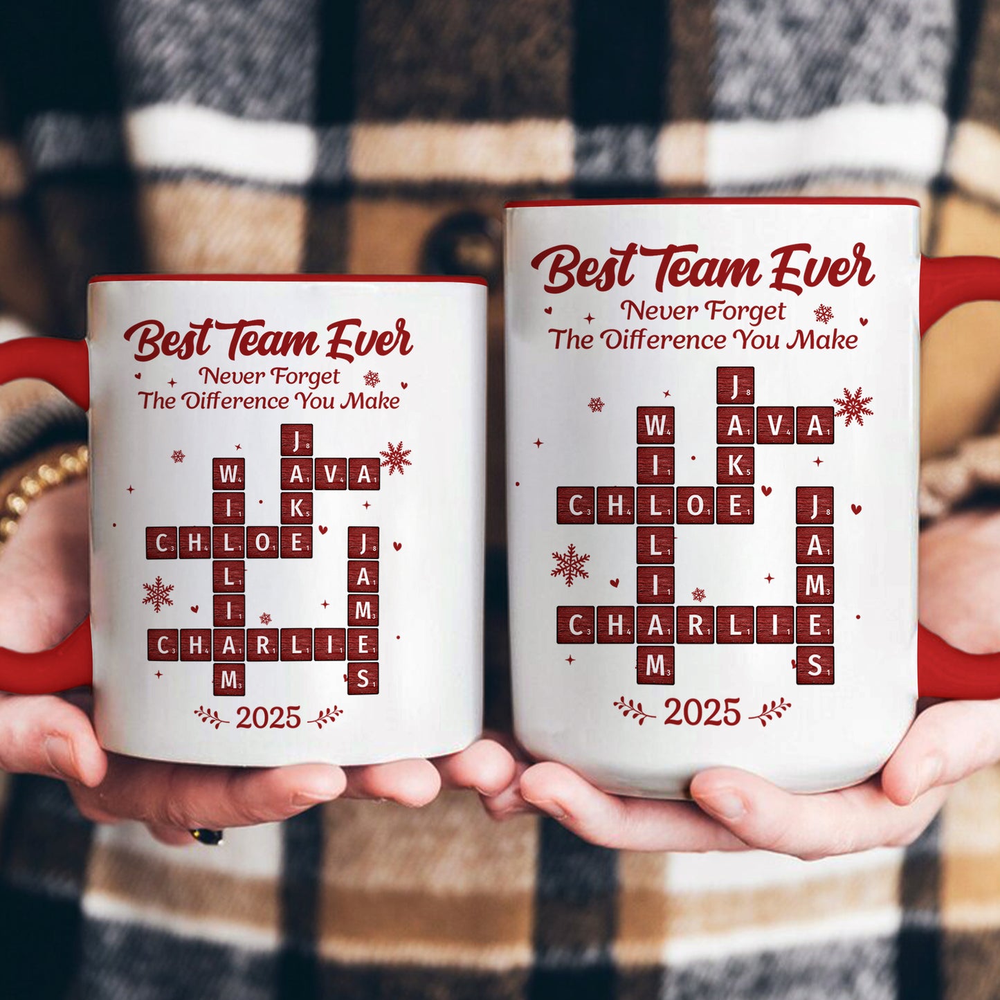 Best Team Ever Scrabble - Personalized Accent Mug
