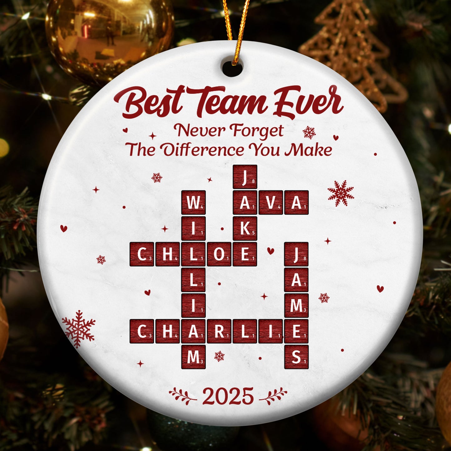 Best Team Ever Scrabble - Personalized Ceramic Ornament