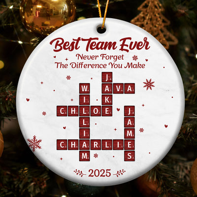 Best Team Ever Scrabble - Personalized Ceramic Ornament