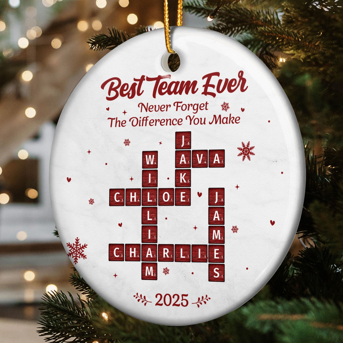Best Team Ever Scrabble - Personalized Ceramic Ornament