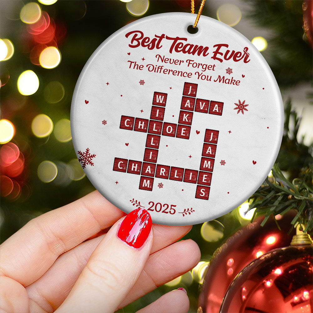 Best Team Ever Scrabble - Personalized Ceramic Ornament