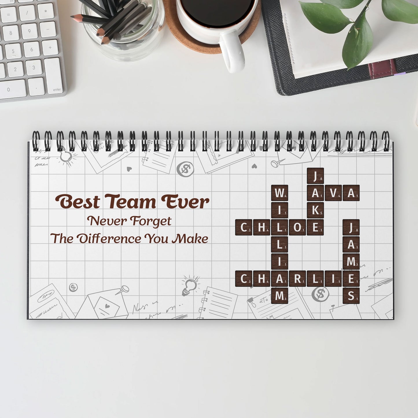 Best Team Ever Scrabble - Personalized Standing Desk Calendar
