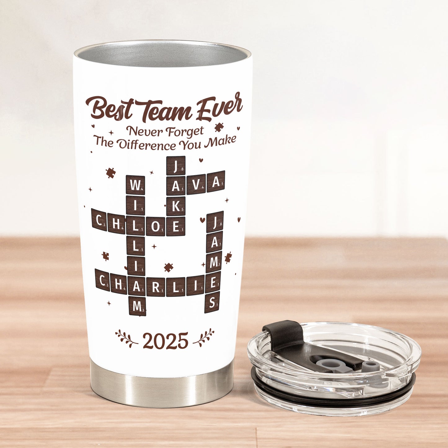 Best Team Ever Scrabble - Personalized Tumbler Cup