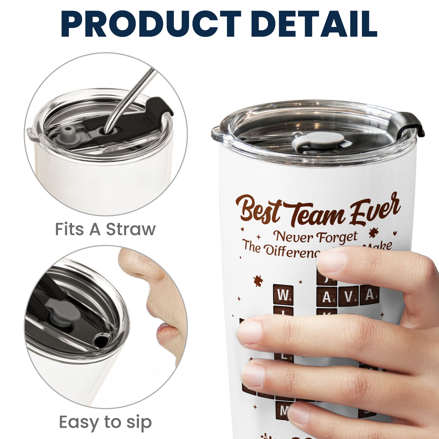 Best Team Ever Scrabble - Personalized Tumbler Cup