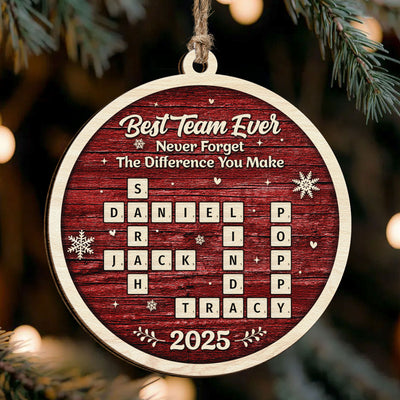 Best Team Ever Scrabble - Personalized Wooden Ornament