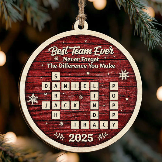 Best Team Ever Scrabble - Personalized Wooden Ornament