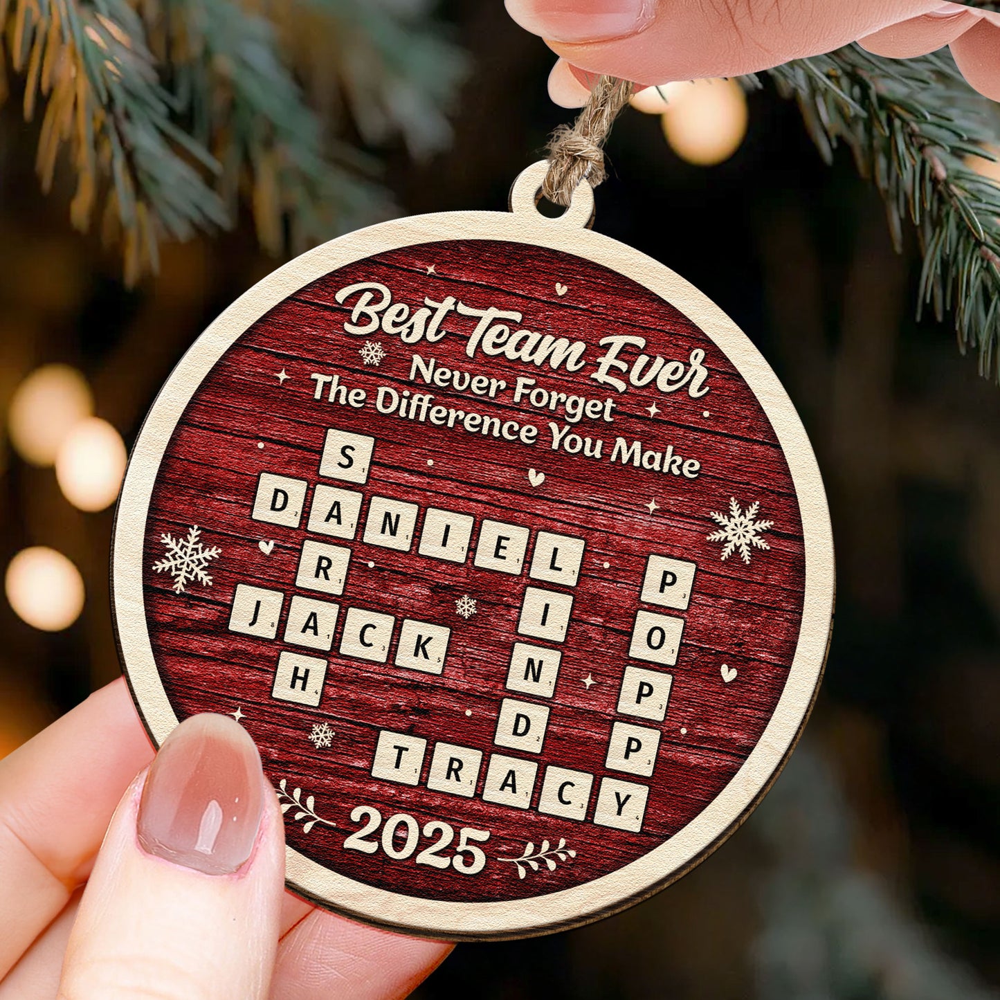 Best Team Ever Scrabble - Personalized Wooden Ornament
