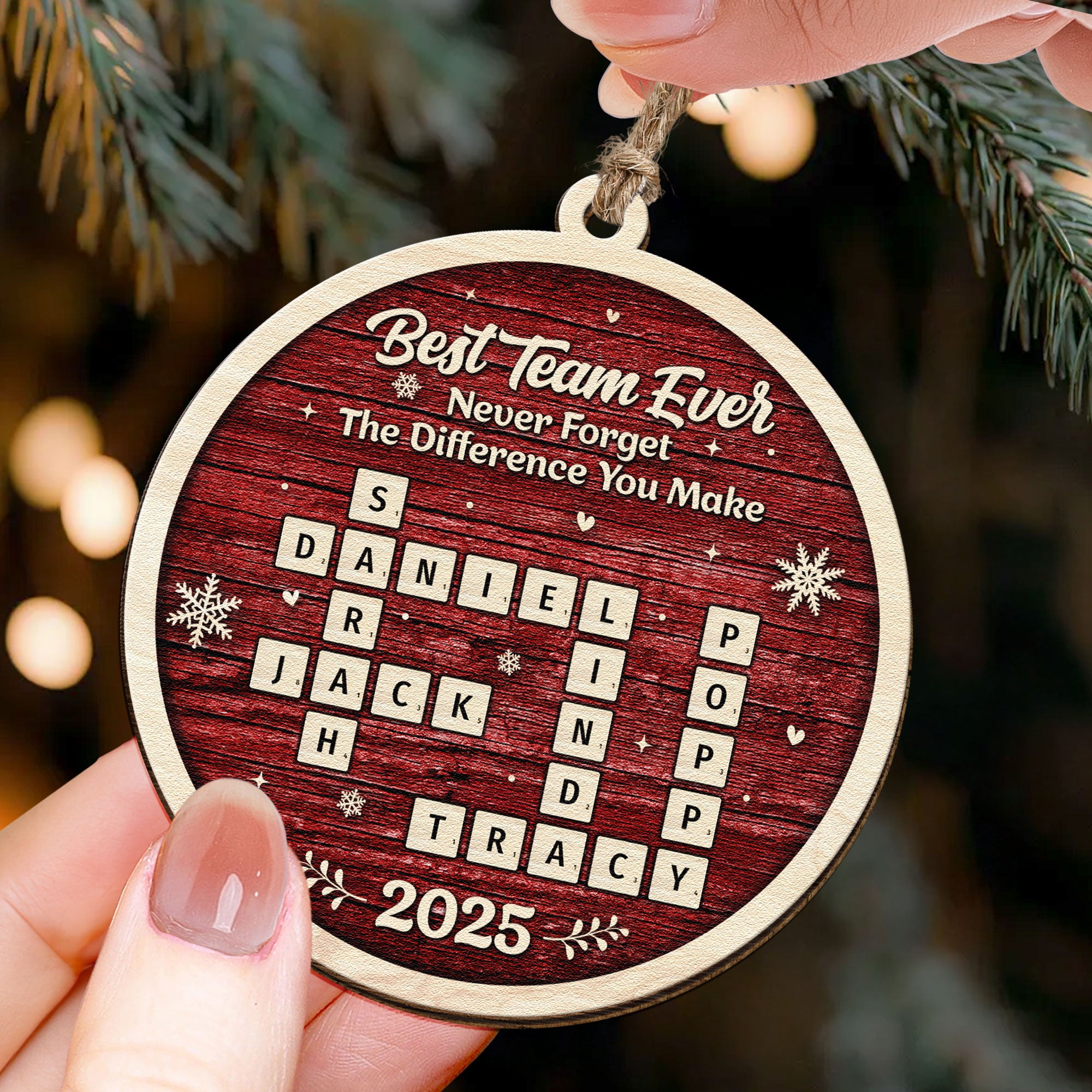 Best Team Ever Scrabble - Personalized Wooden Ornament
