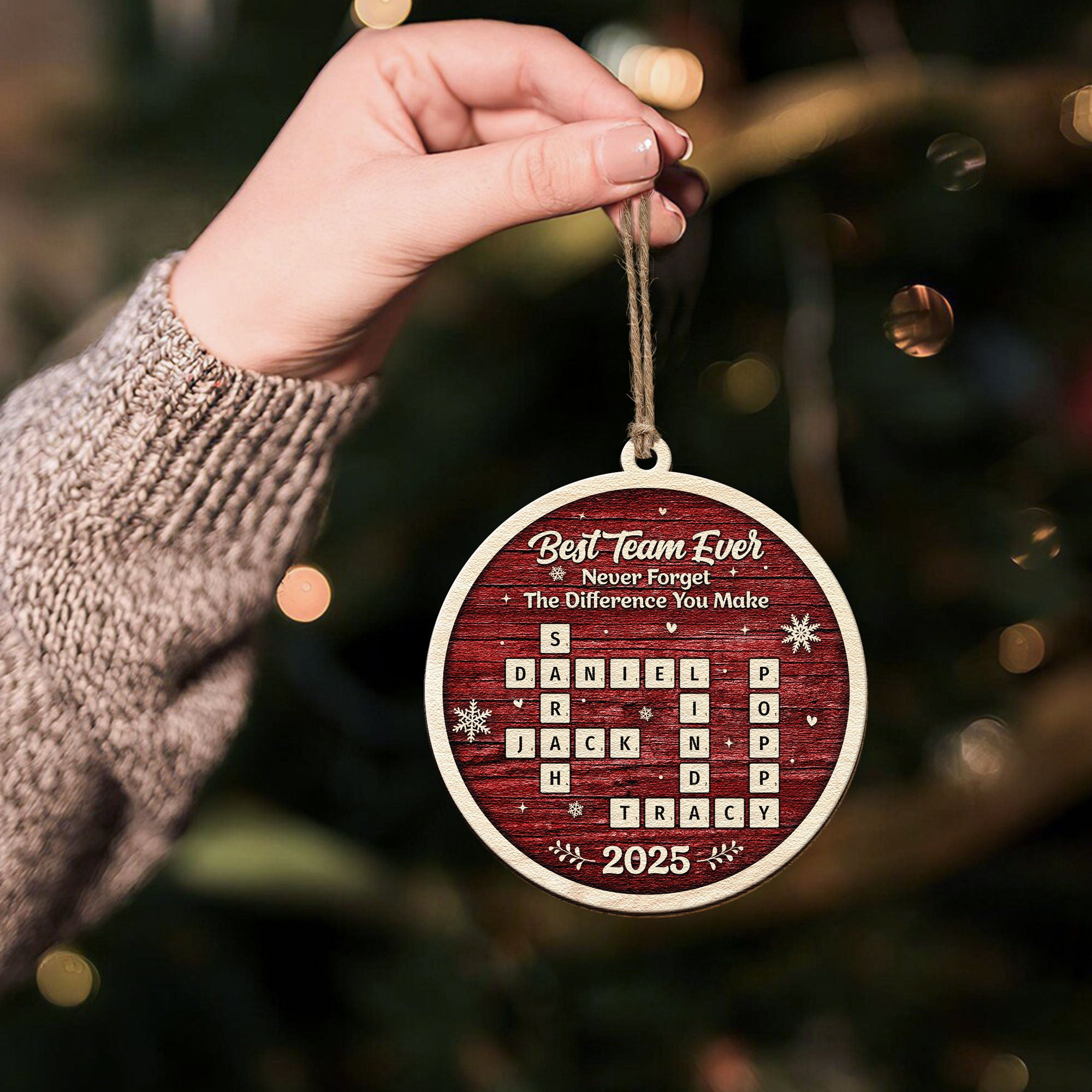 Best Team Ever Scrabble - Personalized Wooden Ornament